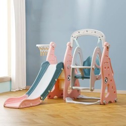 Kids Indoor Play House Baby Playroom Playground Equipment Plastic Swing And Slides For Children Sliding Toys